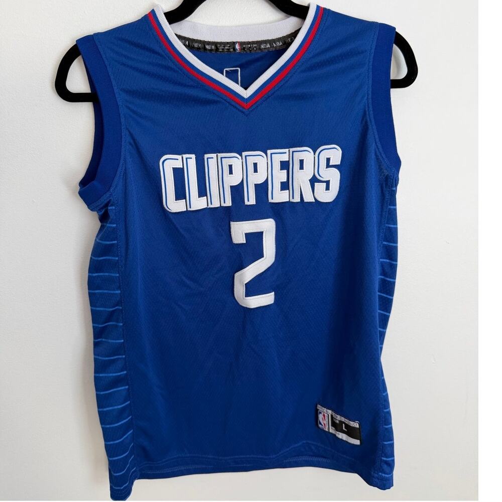 NBA Clipper Leonard Blue Basketball Jersey size youth large